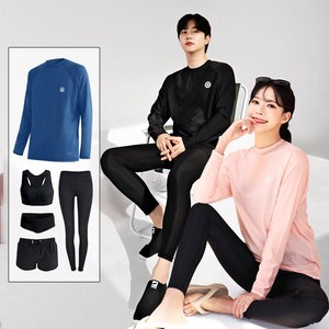 로이몬스터 남녀 상하의 5종 세트 체형커버 무지 오버핏래쉬가드 박시핏 루즈핏 빅사이즈 ~3XL 까지