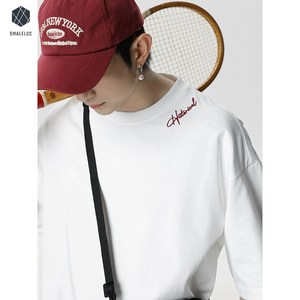 SMALELCC 남자반팔티 여름 일상 반팔티 베이직 반팔티셔츠 루즈핏 티셔츠 WWY157