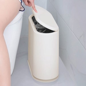 제로리빙 슬림한 방수 원터치 쓰레기통 욕실 휴지통 10L, 베이지 1개