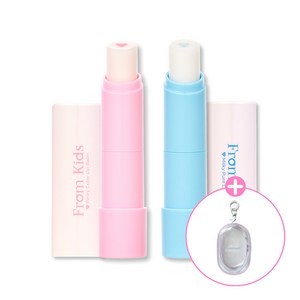 1+1 프롬키즈 사르르 립밤 유아 어린이 초등 판테놀 컬러 립케어(케이스 증정), 4g, 2개, 밀키 립밤+핑키 립밤+핑키 스티커, 혼합