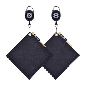 2202i 골프 릴 클리너 골프타올 클럽수건 골프타월 2개, 블랙