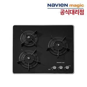 나비엔매직 GRB6303 빌트인 가스레인지 3구 가스렌지 쿡탑 매립형 건전지식 타공560x480, LNG