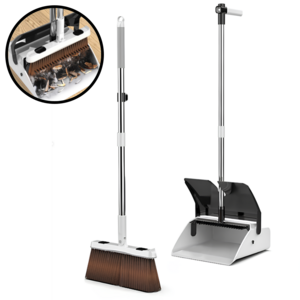 홈앤힐링 업소용 만능 스탠드형 빗자루세트, 화이트, 1개