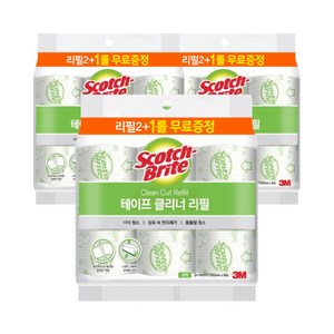 스카치브라이트 클린컷 테이프 클리너 세트 플러스 중형 리필, 3개