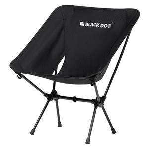 BLACKDOG 휴대용 접이식 경량 라이트 문 캠핑의자, 1개, 나이트 블랙