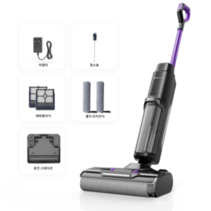 Redroad W15 무선 진공 3in1 물걸레 청소기 대용량 910ml 물탱크 45min 작동시간 엣지청소 LED화면 음성지원 자동세척 츙전도크