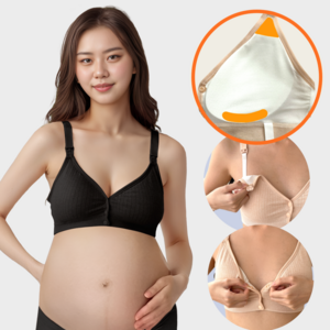 패드일체형 앞버튼 수유브라 임산부 속옷 2종 세트 블랙