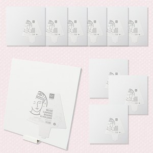 뮤즈 프레임없는 면천 캔버스보드 정사각 S1 사이즈 16x16cm 10개입, 1세트