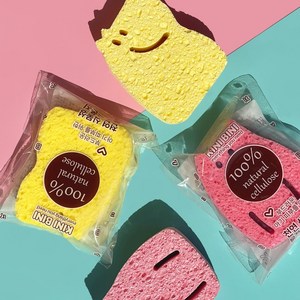 키니비니 순식물성 20mm 두터운 유아 목욕스펀지 샤워볼, 핑크(냥냥), 1개