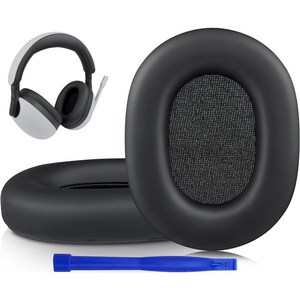 SOULWIT 교체용 이어패드 쿠션 -호환 모델 소니 Sony 인존 Inzone H7(WH-G700)/H9(WH-G900N) 무선 게이밍 헤드셋 소음 차단 폼이 포함된 1쌍, Protein Leather, Black, 1개