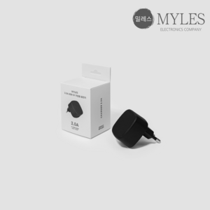 밀레스 5V2A USB 충전기 소형가전 저속충전 어댑터 저전력 저발열, 1개, 블랙