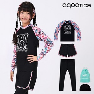 아쿠아티카 아동용 래쉬가드 + 워터레깅스 + 반바지 스판수모 세트 AQA326