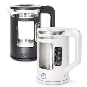 이즈홈 통유리 글라스 전기포트 분유포트 Glass Electric Kettle 보온, 화이트