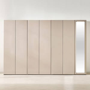 멜로우 LPM 2800 거울도어 이불장 세트 옷장 장농, 모카그레이