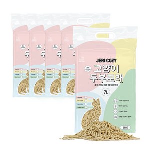 제리코지 고양이 두부모래, 오리지날, 5개, 7L