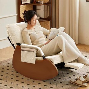 흔들의자 1인소파안락의자 발받침 포함 편한거실의자, 1개, 흰색