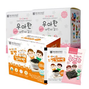 서울대밥스누 우아한 유기농 어린이김 무조미 20봉+소금무첨가 포켓김자반20봉, 1세트, 100g