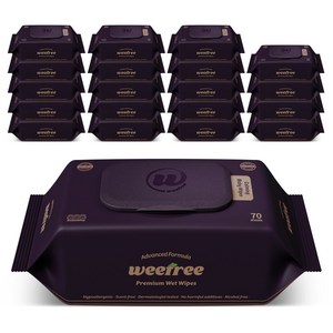weefree 위프리 카밍 퍼플 도톰한 엠보싱 아기물티슈 캡형 73gsm, 20개, 70매, 73g
