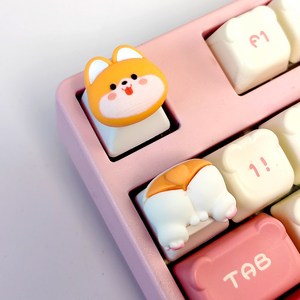 마오샾 키캡 키보드 케릭터 고양이 강아지 기계식 커스텀 자판 포인트 esc키, 십자축, 강아지+궁둥이