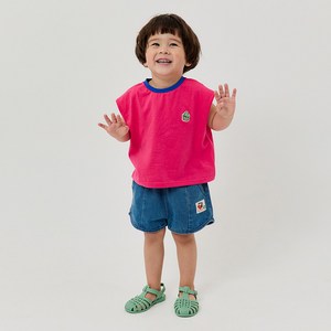 오우아스튜디오 아동 아이 여름 등원복 외출복 반바지 밴딩 스판 청바지 2color