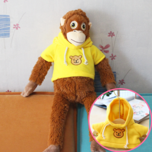 휘뚜마뚜 이케아 오랑우탄 인형 66cm 옷 니트 후드 오랑이 의상, 1개, 노랑 곰돌이 후드, 40cm