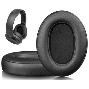 SOULWIT 교체용 이어패드-호환 모델 Sony WH-XB900N/WH-CH710N/WH-CH720N/WH-RF400/MDR-RF895RK 다양한 소재 가능 1쌍, Protein Leather, Black, 1개