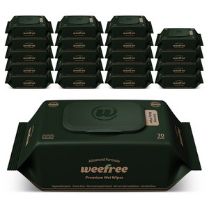 weefree 위프리 카밍 그린 대용량 엠보싱 아기물티슈 캡형 73gsm, 20개, 70매, 73g