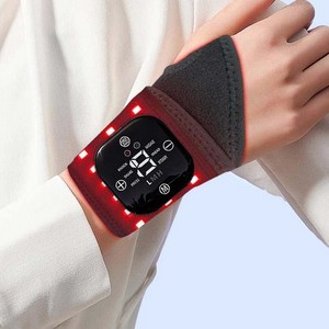 시미사 근적외선 손목 마사지기계 LED 무선 진동 온열 손목 보호대, 블랙