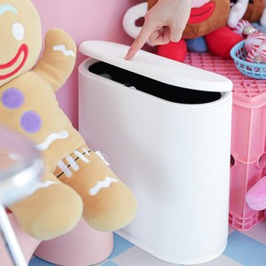 슬림 화장실 쓰레기통 10L, 틈새휴지통_화이트(아이보리색 살짝 돌아요), 1개