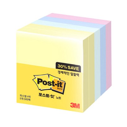쓰리엠 포스트잇 알뜰 7676 654-5A 500매