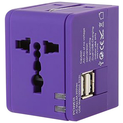 인트래블 USB 큐브 멀티플러그 듀얼포트 NO 0454 퍼플