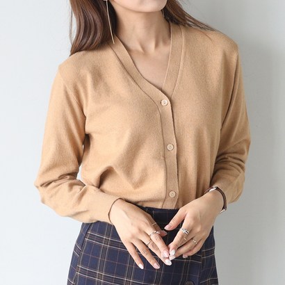플레이팝 여성용 앙고라터치로 포근한 브이넥 니트가디건 리뷰후기