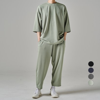 하이후 남성용 이지 심플 7부 티셔츠 9부 팬츠 트레이닝