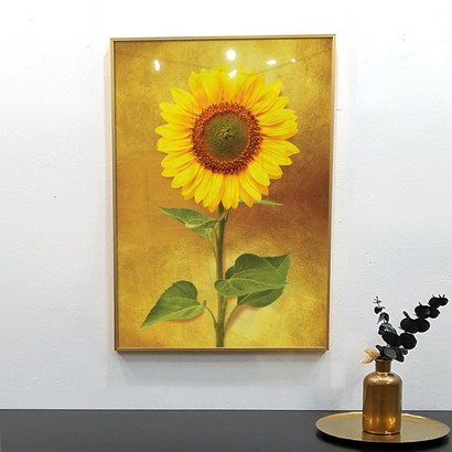 해바라기 그림 황금 배경 인테리어 거실 액자