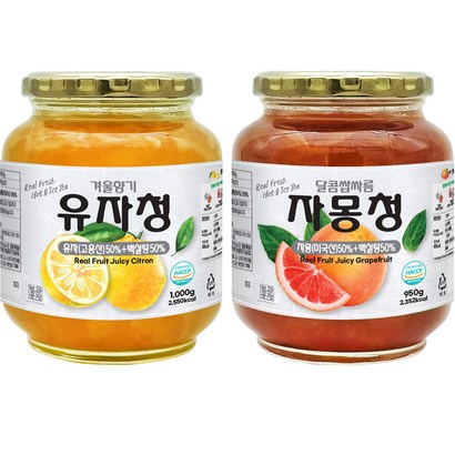 견과공장 겨울향기 프리미엄 햇과일청 2종 유자청 자몽청