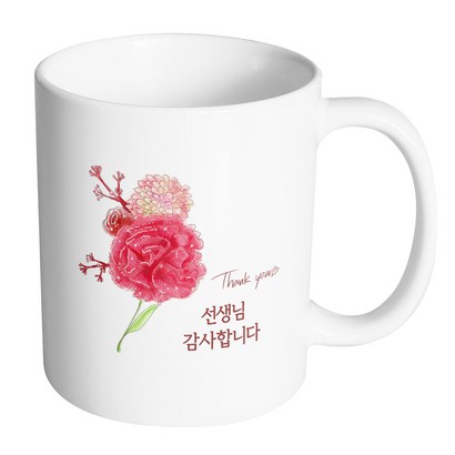 핸드토리 레드카네이션 선생님감사합니다 머그컵