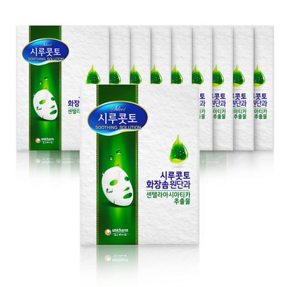 시루콧토 화장솜 원단과 센텔라아시아티카 추출물 수딩 솔루션 마스크