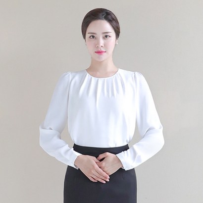더웨이나인 긴팔 셔링 기본 쉬폰 정장 면접블라우스 리뷰후기