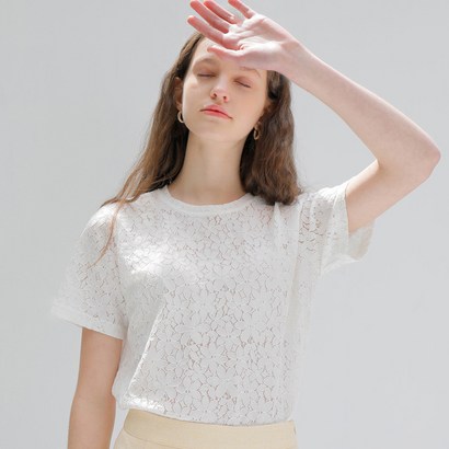 엽페 여성용 FLOWER LACE T-SHIRT 리뷰후기