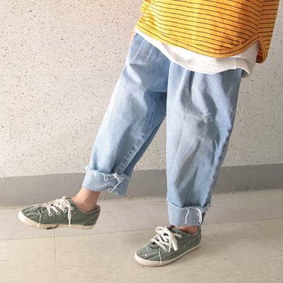 로켓소년 남아용 빈티지 9부 일등 데님 팬츠