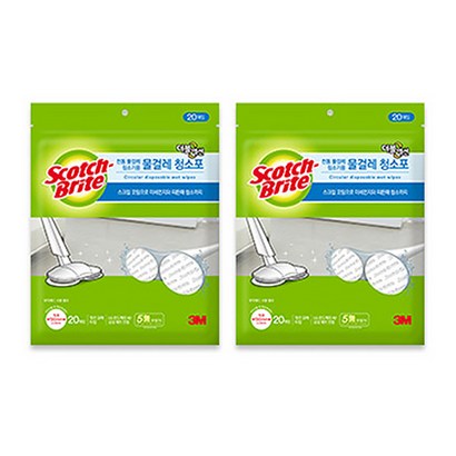 스카치브라이트 무선물걸레 청소기용 청소포 더블액션