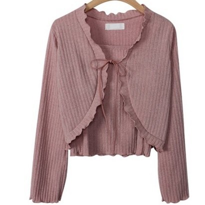 여성용 이푸레 골지나시 가디건 SET1195K11