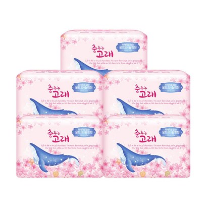 춤추는고래 뽀송한 엠보싱 대용량 중형 생리대 날개형