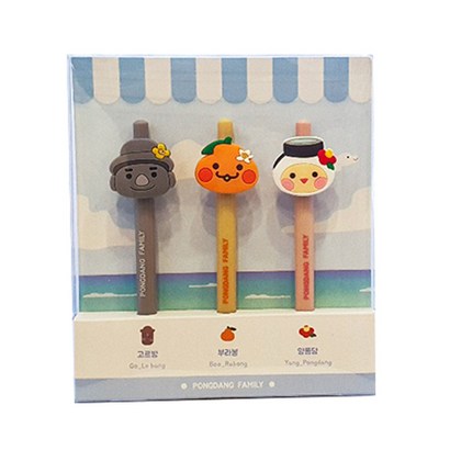 퐁당패밀리 제주 캐릭터 볼펜 3종