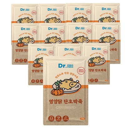 닥터페로 반려견 전연령용 영양닭 단박 죽 파우치 12개