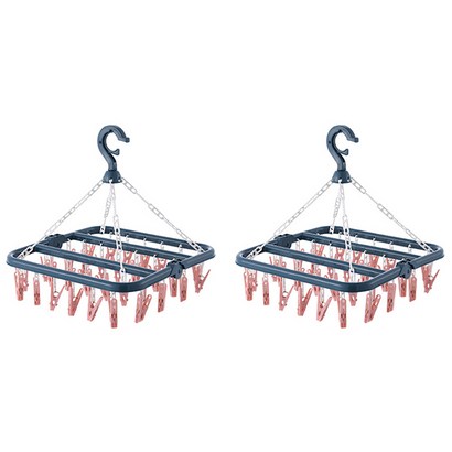 생각나래 빨래 집게 건조대 블루 핑크