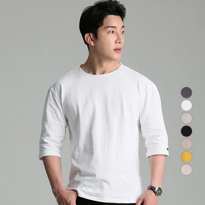 업클라스 남성용 세미 오버핏 여름용 립넥 7부 티셔츠 b203 리뷰후기