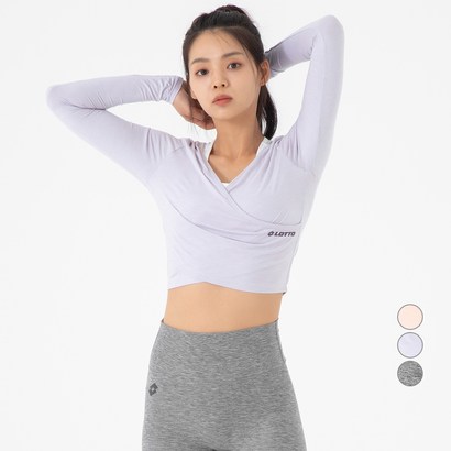 로또 여성용 긴팔 발레 요가탑 BJ