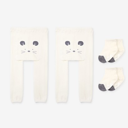 하이베이비클럽 발그레 무발 타이즈 양말 2족세트