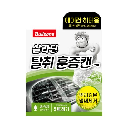 불스원 살라딘 훈증캔 차량탈취제 숲속향 본품